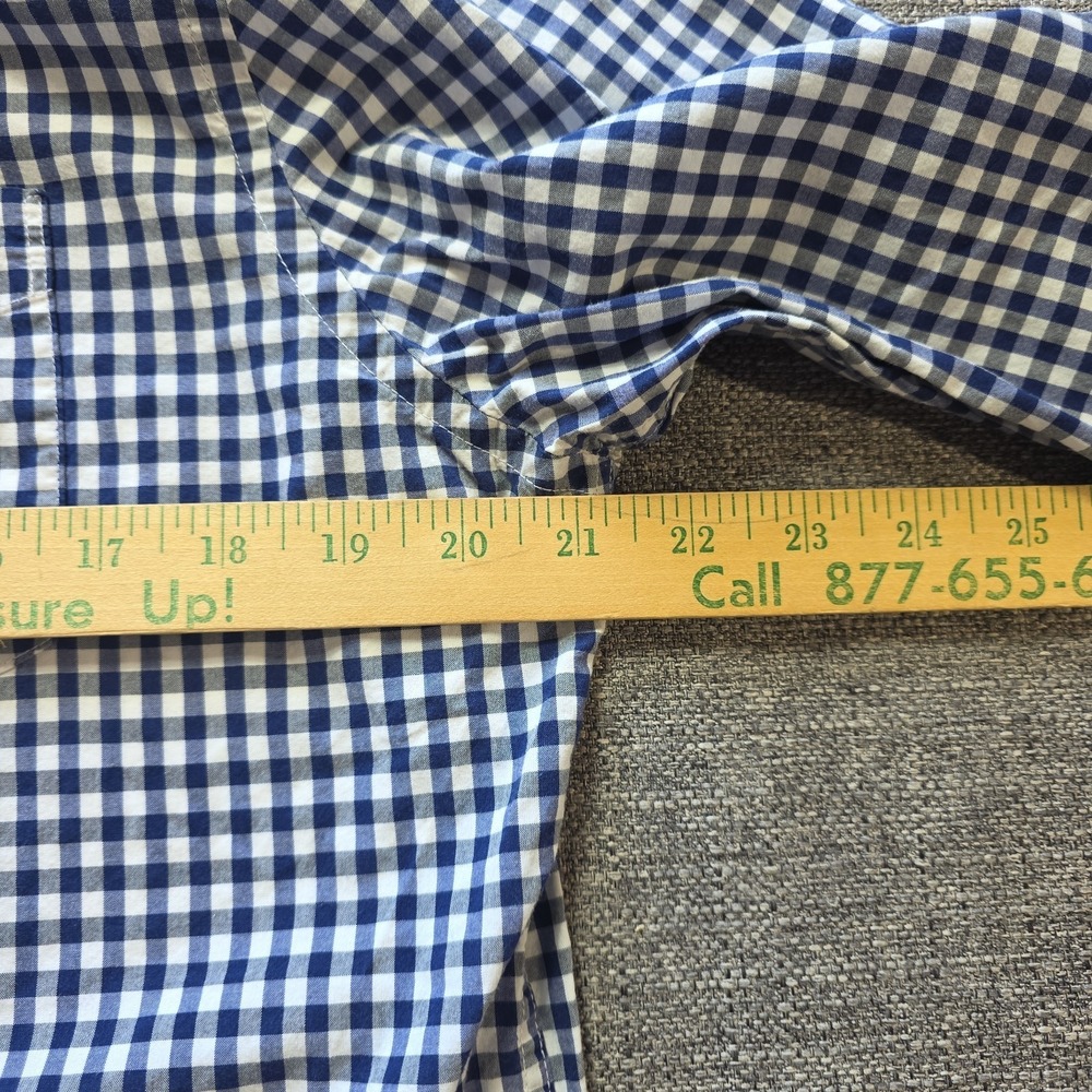 American Eagle Outfitters Button-Down Shirt Men L Long Sleeve Gingham Blue White - Picture 3 of 6